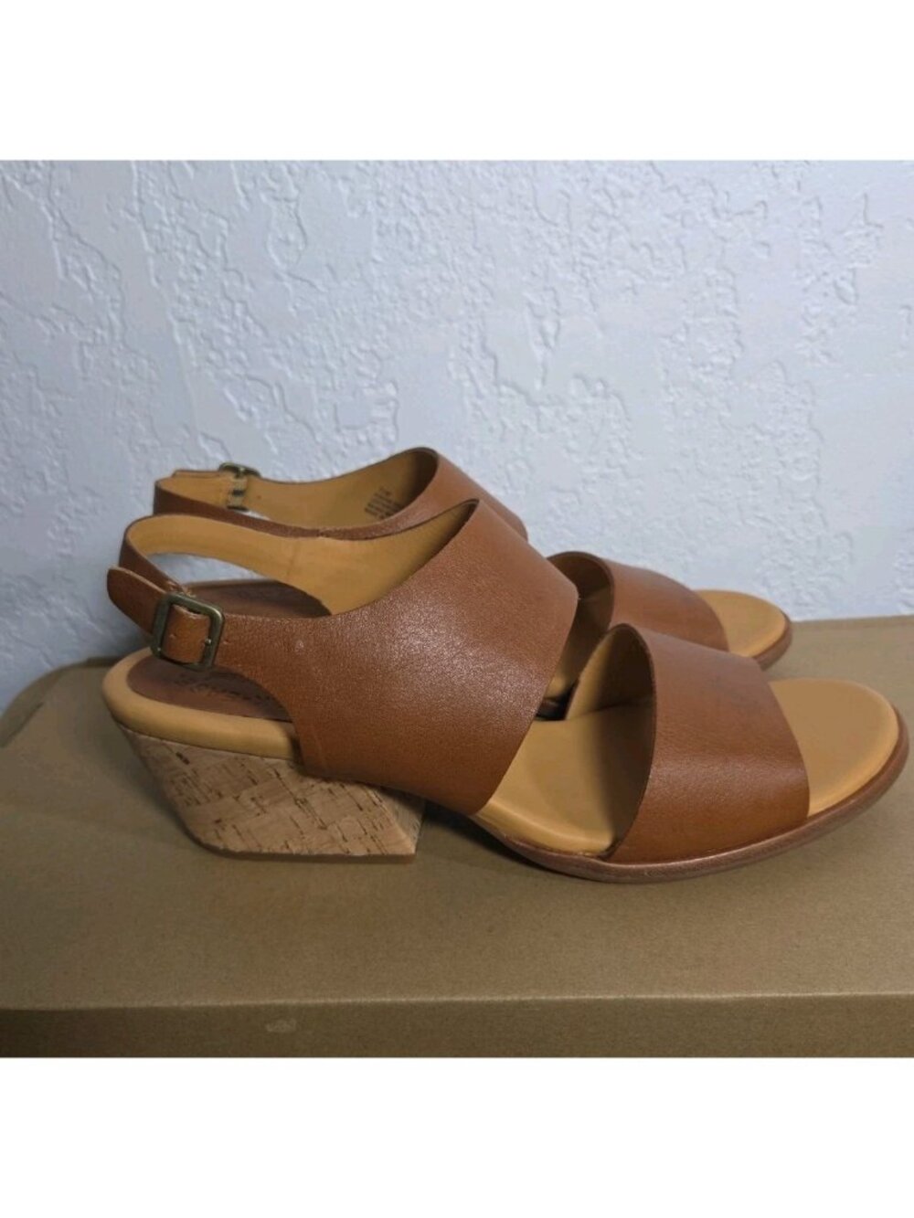 Kork-Ease Patterson cork heel open toe leather ankle strap sandals sz 11M